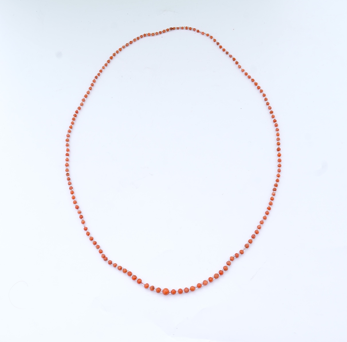 A coral and rock crystal necklace, early 20th century